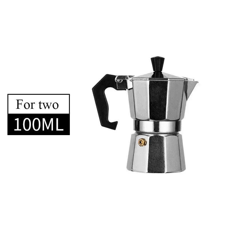 New 50ml-600ml Moka Pot Aluminum Household Electric Burner Stove Top Espresso Percolator Coffee Maker Coffee Extraction Pot