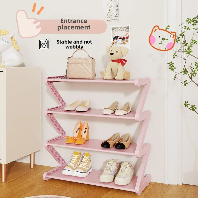 Simple shoe rack Multifunctional storage rack Multi-layer Z-shaped shoe rack Household dormitory shoe rack