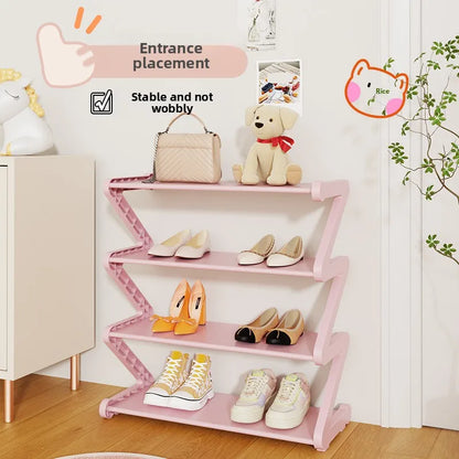 Simple shoe rack Multifunctional storage rack Multi-layer Z-shaped shoe rack Household dormitory shoe rack