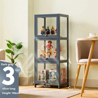 Handmade display cabinet, imitation glass transparent dustproof display cabinet, Lego toy acrylic storage box, bookshelf shelf