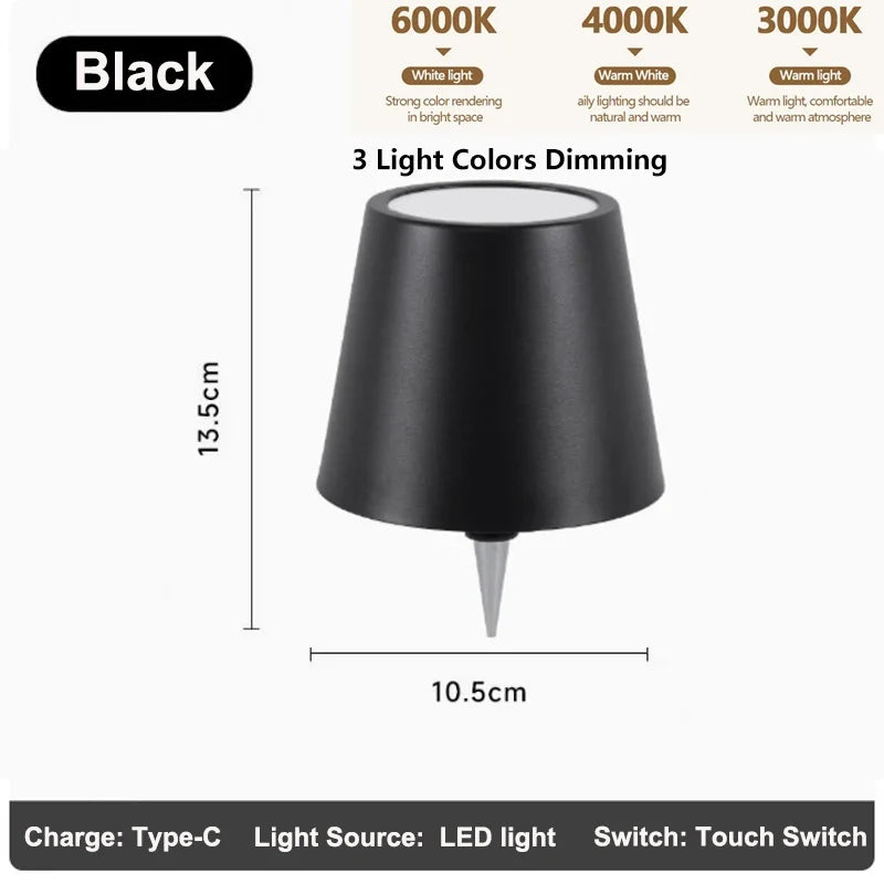 Wine Bottle LED Wireless Table Lamp 2000mAh 7 Colors Dimmable RGB USB Rechargeable Dining Table Lights Beverage Lamp Top touch