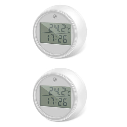 1/2Pcs Ice Bath Thermometer with Timer Small Floating Waterproof Thermometer with Clear Display Flashing Light for Hot-Cold Bath