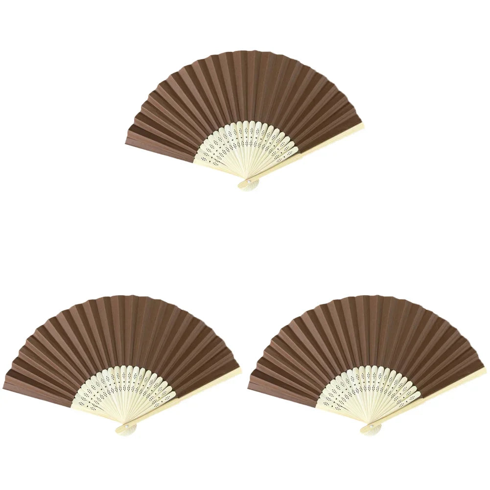 Hand Fan Bamboo Paper Fan Pocket Folding Fan Solid Color Guest Fans DIY Guest Gift for Wedding Birthday Summer Party
