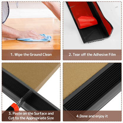1 Roll Stair Edge Protector Soft PVC Non-slip Stair Nose Edging L-Shape Self-Adhesive Step Edge Trim Strips 2m Step Protector