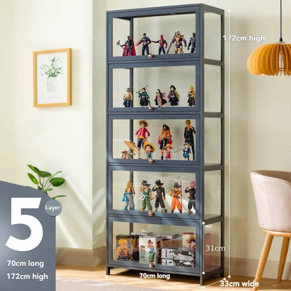 Handmade display cabinet, imitation glass transparent dustproof display cabinet, Lego toy acrylic storage box, bookshelf shelf