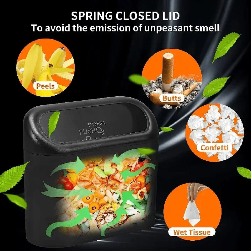Car Trash Can (with Lid)  Small Car Trash Can, Leak-proof Mini Car Accessories
