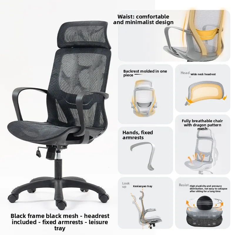 Multi-functional Ergonomic Chair Computer Conference Chair Chair Desk Learning Backrest Gaming Chair