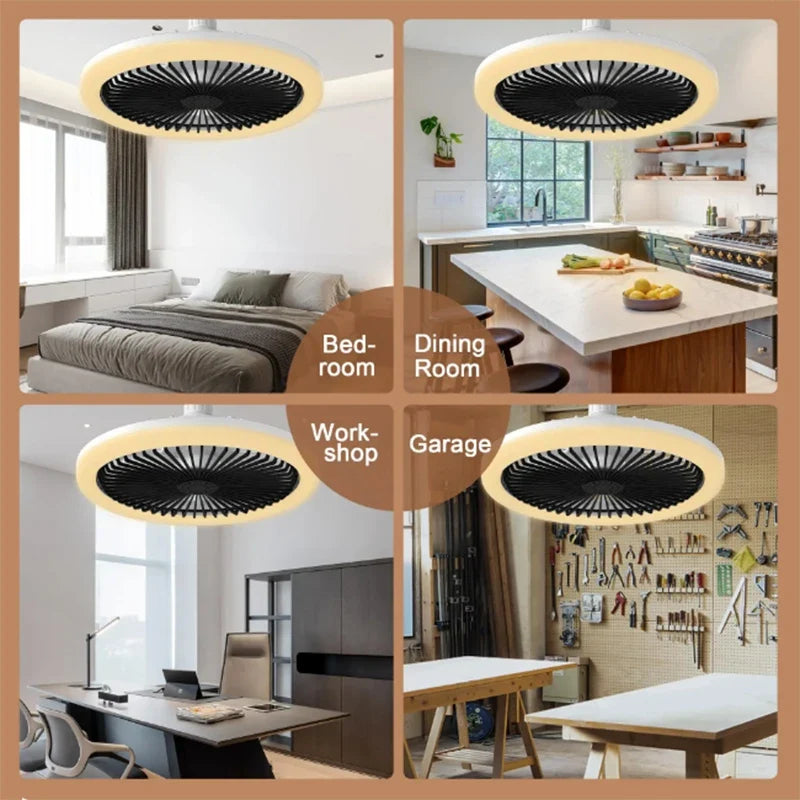 Modern ceiling fan with light LED Fan Light E27 Screw Fan Light Remote Control Light Fan Ceiling Room decoration AC85-260V