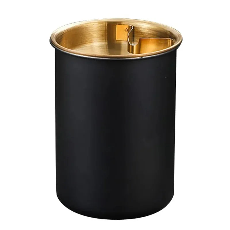 Windproof Stainless Steel Ashtray with Lid, Smokeless Cigar Ashtray for Indoor Outdoor Patio Use, 1PC Home Smoking Accessory