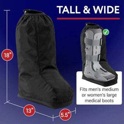 2 Pack Walking Boot Cover for Foot and Ankle Brace Medical Boot Shoe Protectors for Rain and Winter Weather Water-Resistant Cas