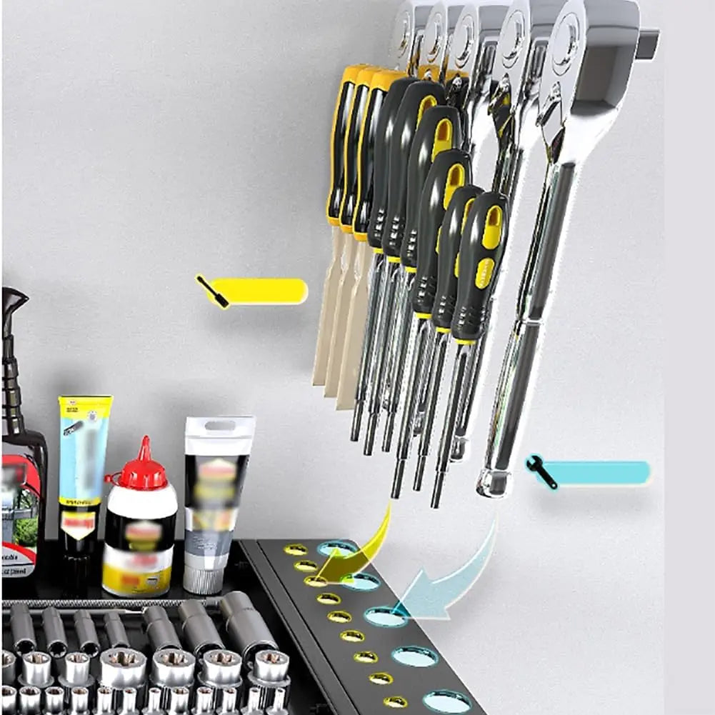 Power Tool Storage Wall Mounted Rack 4 Layer Power Drill Tool Holder Heavy Duty Tool Shelf for Garage, Workshop