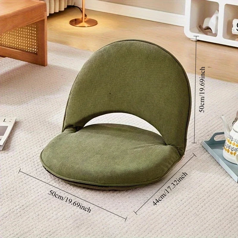 Tatami Back Chair, Bedroom  Foldableing Chair, Dormitory Single Small Sofa, Adjustable Removable and Washable Small Chair