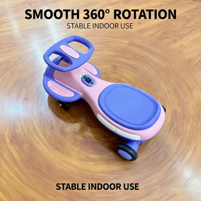 2-In-1  Ride on Wiggle Car, Pedal-Powered Swing Toy with 2 Speeds, Anti-Tipping  Capacity Ideal Present for Birthdays