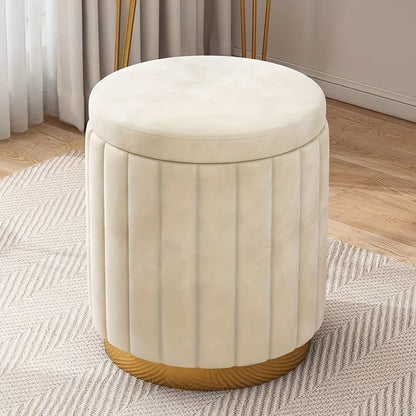 Fashion Storage Stool, Shoe Changing Stool, Makeup Stool, Bedroom Dressing Table Round Stool, New Round Stool with Storage Space