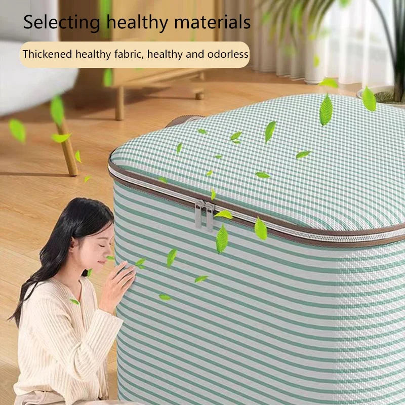 1pc Household Large Capacity Storage Bag Non-woven Material Closet Wardrobe Organizer Can Be Used For Quilt Clothing Toys