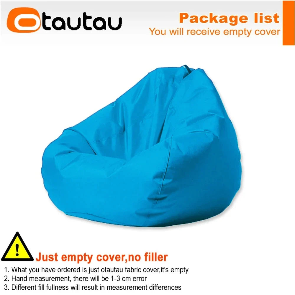 OTAUTAU Outdoor Waterproof Bean Bag Cover No Filler Garden Beach Camping Swimming Pool Floating Beanbag Pouf Chair Oxford DD022