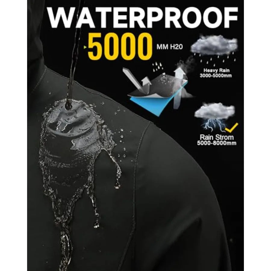 iCreek Rain Suit Waterproof Hooded Rain Gear Breathable Lightweight Packable Rain Jacket Pants Men Women for Hiking Fish Golf