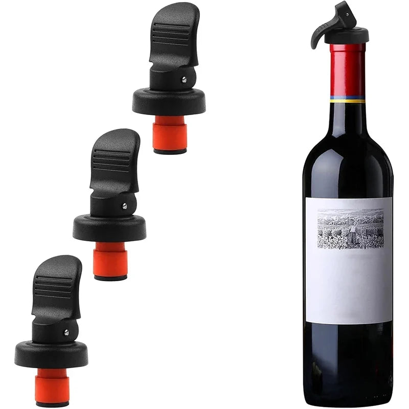3Pcs Silicone Wine Stoppers Reusable Wine Bottle Stoppers Expanding Manual Beverage Bottle Stoppers Vacuum Bottle Stoppers