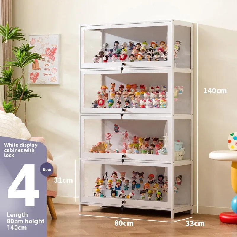 Figure cabinet with lock transparent Lego display cabinet household blind box ornament two-dimensional pain cabinet