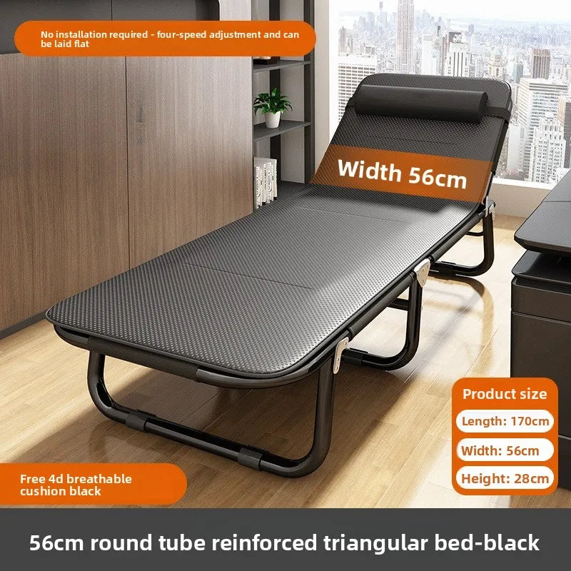 Folding bed office single metal household siesta folding recliner multi-functional camp bed adult siesta artifact