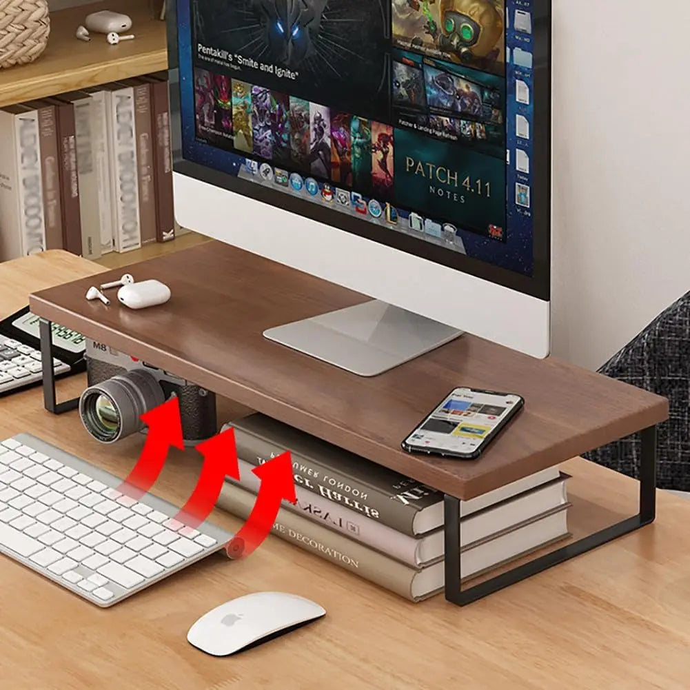 Computer Monitor Stand|Ergonomic Desk Riser|Sturdy Desktop Organizer Shelf|Multi-Purpose  Storage Accessories(19.6x7.8x3.1in)