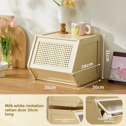 Multi functional stackable storage cabinet with lid, miscellaneous storage box, household storage box, bedside cabinet