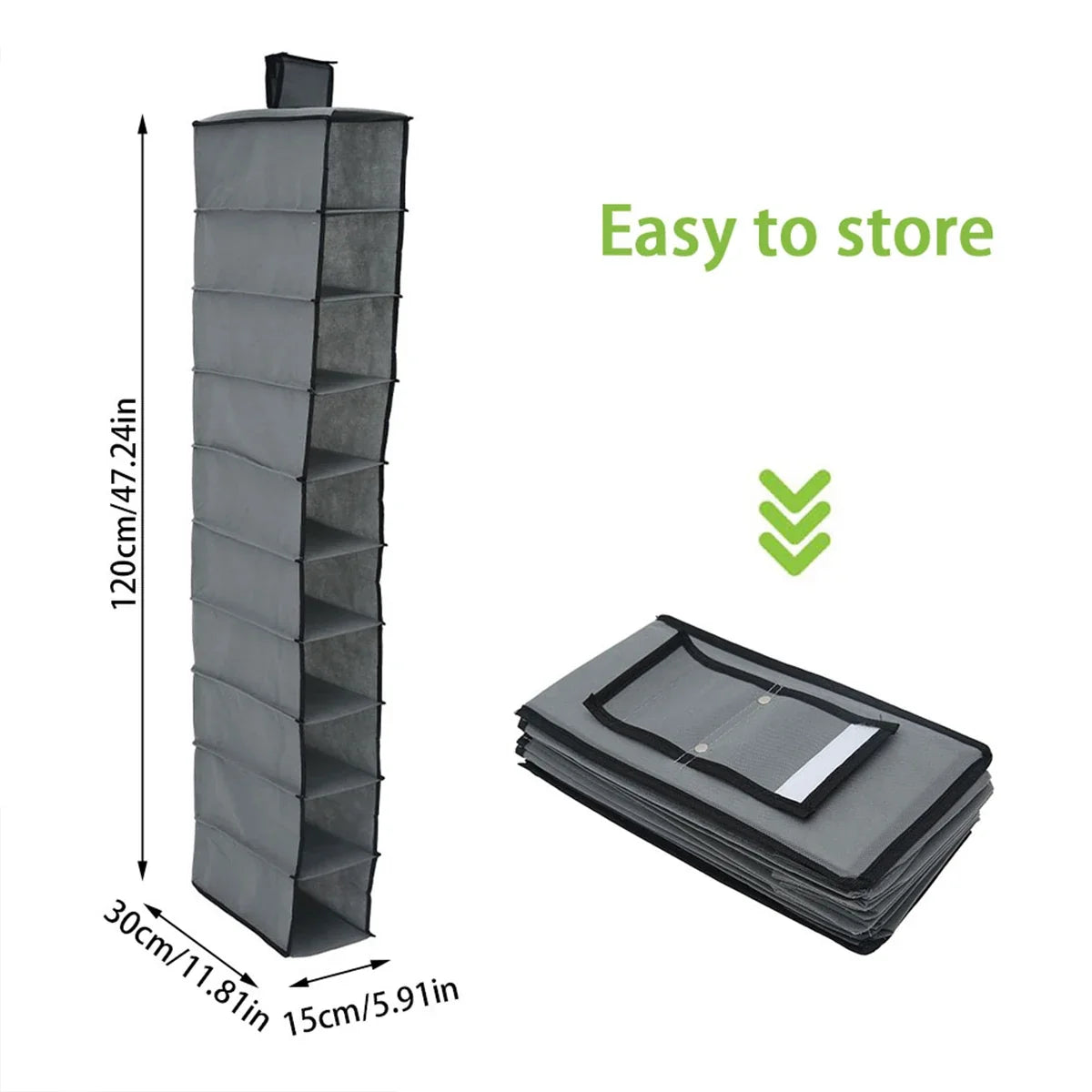 Hanging Shoe Organizer Non-woven Shoe Storage Shelf 10-Layer Foldable Hanging Shoe Rack Space Saving for Home Bedroom Closet