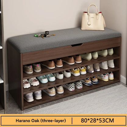 Entrance panel entrance, entrance hall, shoe wearing stool, entrance for sitting, long stool, shoe cabinet, shoe rack integrated