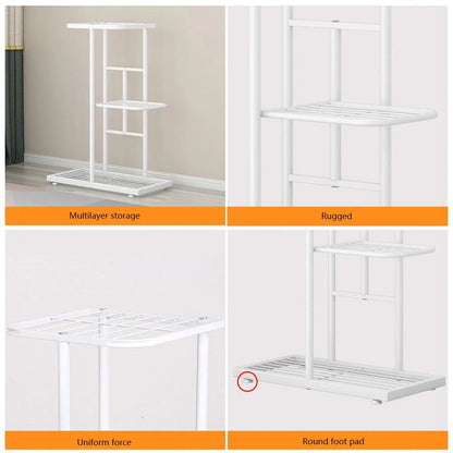 7-Tier Metal Plant Stand Indoor Outdoor Flower Shelf Multi-Layer Display Rack, Space-Saving Organizer for Living Room Balcony