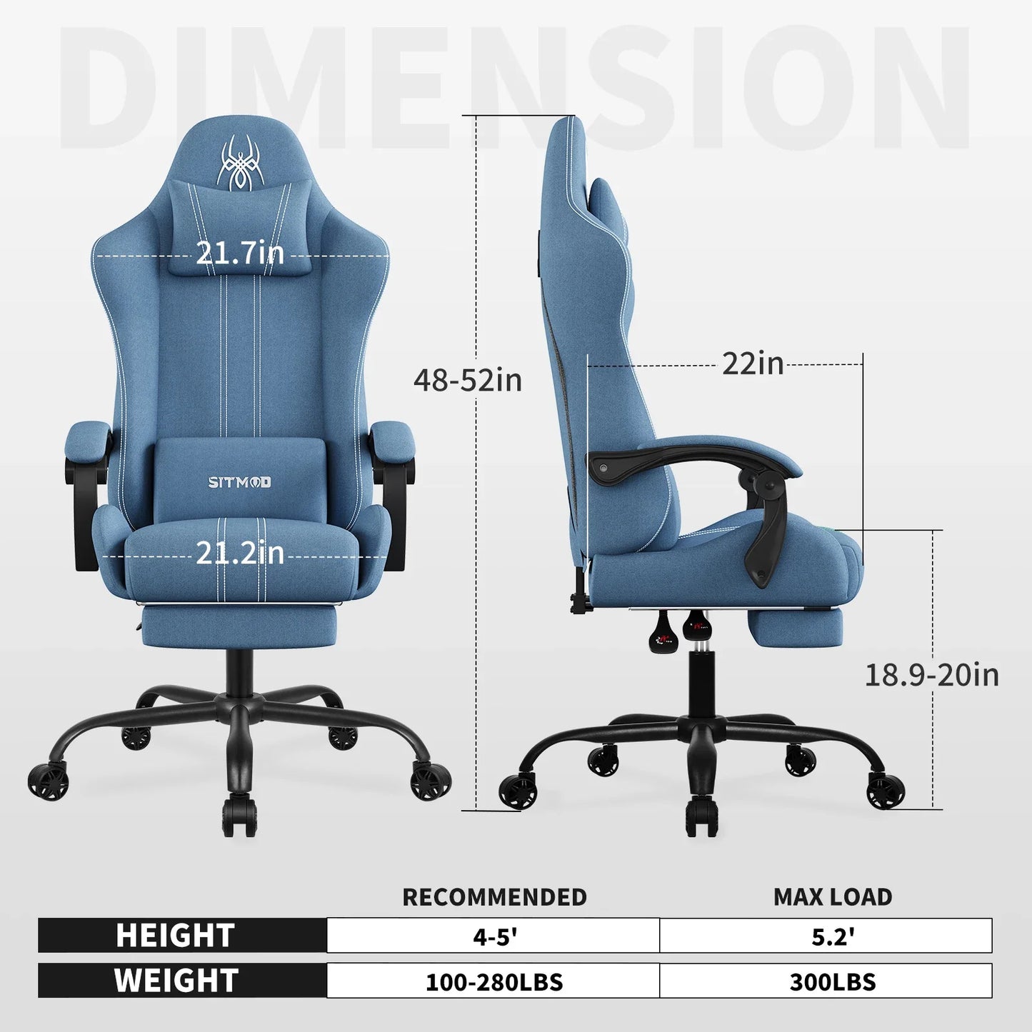 Computer Chairs Office Chairs Big And Tall Desk Chair With Footrest Back Support Ith Upholstered Swivel 300lbs High Capaci