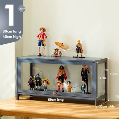 Handmade display cabinet, imitation glass transparent dustproof display cabinet, Lego toy acrylic storage box, bookshelf shelf