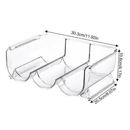 Clear Refrigerator Wine and Water Bottle Holder,  Stackable Plastic Wine Rack Storage Organizer for Fridge, Cabinet, Pantry