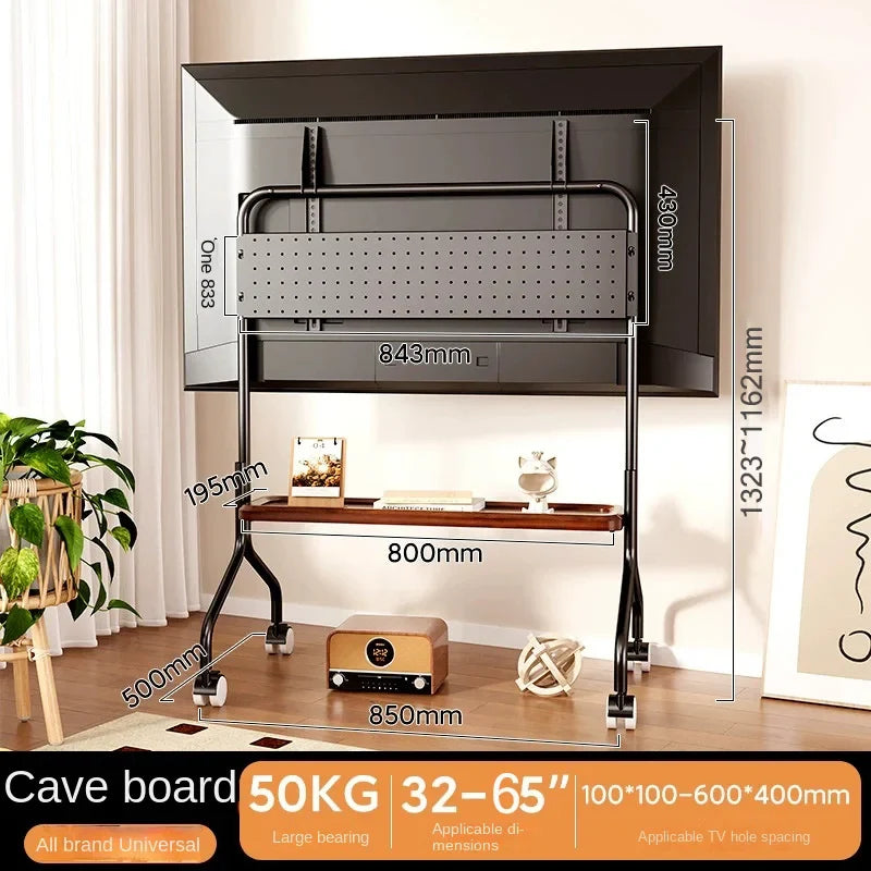 Rolling Floor Mobile TV Stand for 32-75 Inch LCD LED Flat/Curved Panel Screen TVs TV Cart Holds up to 110Lbs Max VESA 600x400mm