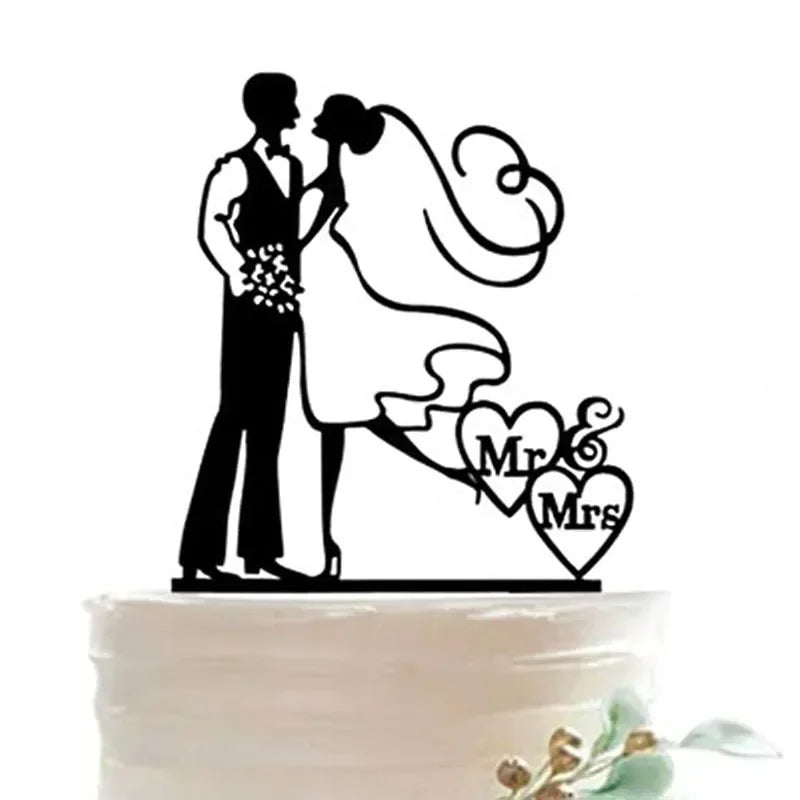 Ins Gold Acrylic Ring Wedding Cake Topper Bride Groom Proposal Party Wedding Cake Topper for Engagement Gift Dessert Decoration