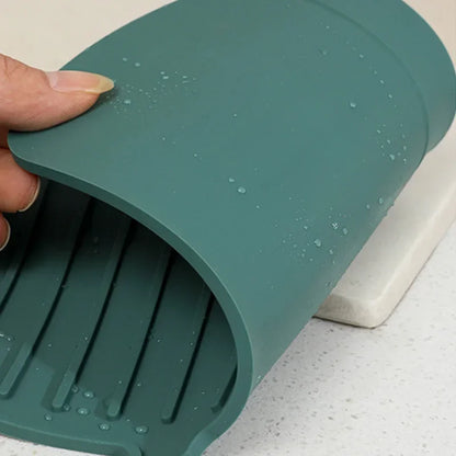 Silicone Drainage Pad Water Ripples Kitchen Bathroom Drainage Pad Wash Basin Sink Splash Proof Draining Pad Countertop Protector