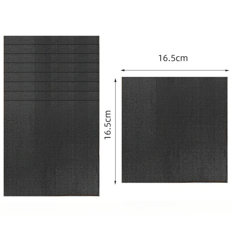 Disposable Tableware Solid Black Theme Birthday Party Paper Napkins Cups Plates Tablecloths Knife Fork Spoon Party Decorations