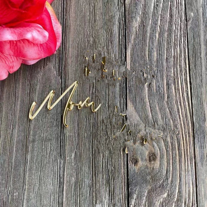 Happy Mothers Day birthday Cake Topper Gold Simple design Acrylic MOM Party Cake Toppers Mother's Day Gifts Dessert Decoration
