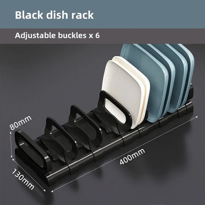 Kitchen Bowls Dish Storage Rack Adjustable Buckle Cabinet Drawer Storage Holder Dish Drain Rack Kitchen Drainage Storage Tools