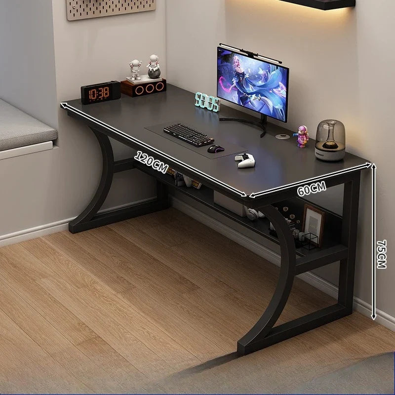 Ergonomic Gaming Computer Desk Storage Shelf Home Office Study Station Adjustable Height Desktop Table Cable Management  Desks