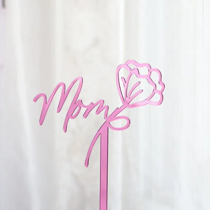 Happy Mothers Day birthday Cake Topper Gold Simple design Acrylic MOM Party Cake Toppers Mother's Day Gifts Dessert Decoration