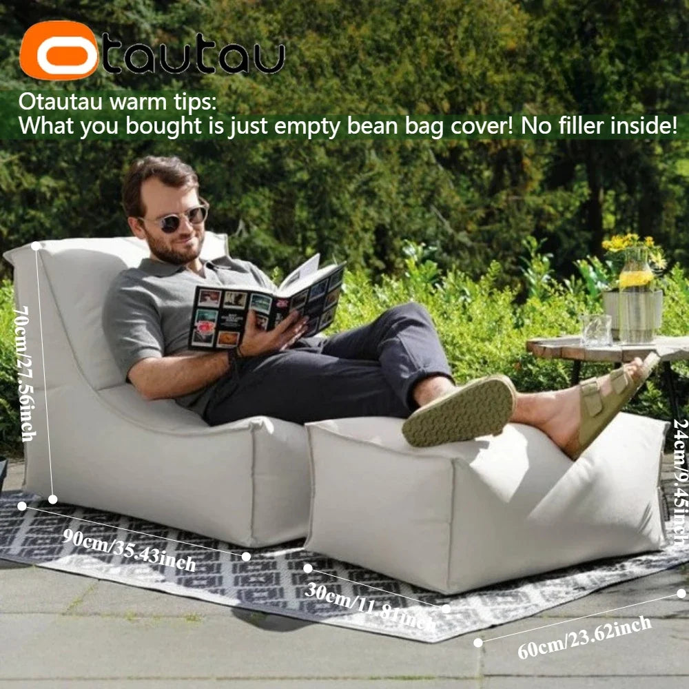 OTAUTAU Outdoor Oxford Bean Bag Cover Swim Pool Float Lounger Beach Club Pouf SF505【No Filler!You Need To Fill It By Yourself!】