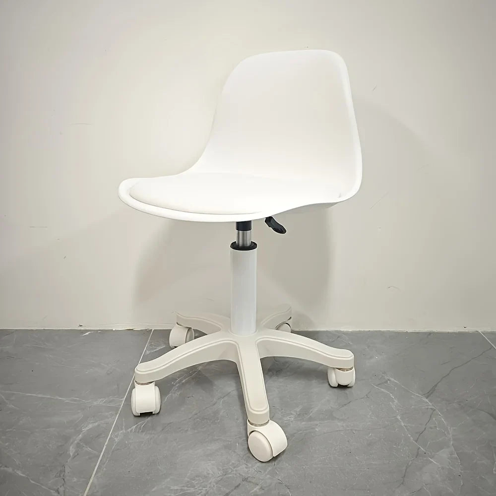 Roller Stool with 136.08 KG Weight Capacity: Round Swivel Chair with Backrest, 360° Rotation, Adjustable Height