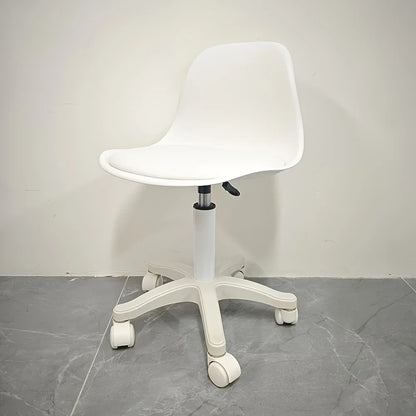 Roller Stool with 136.08 KG Weight Capacity: Round Swivel Chair with Backrest, 360° Rotation, Adjustable Height