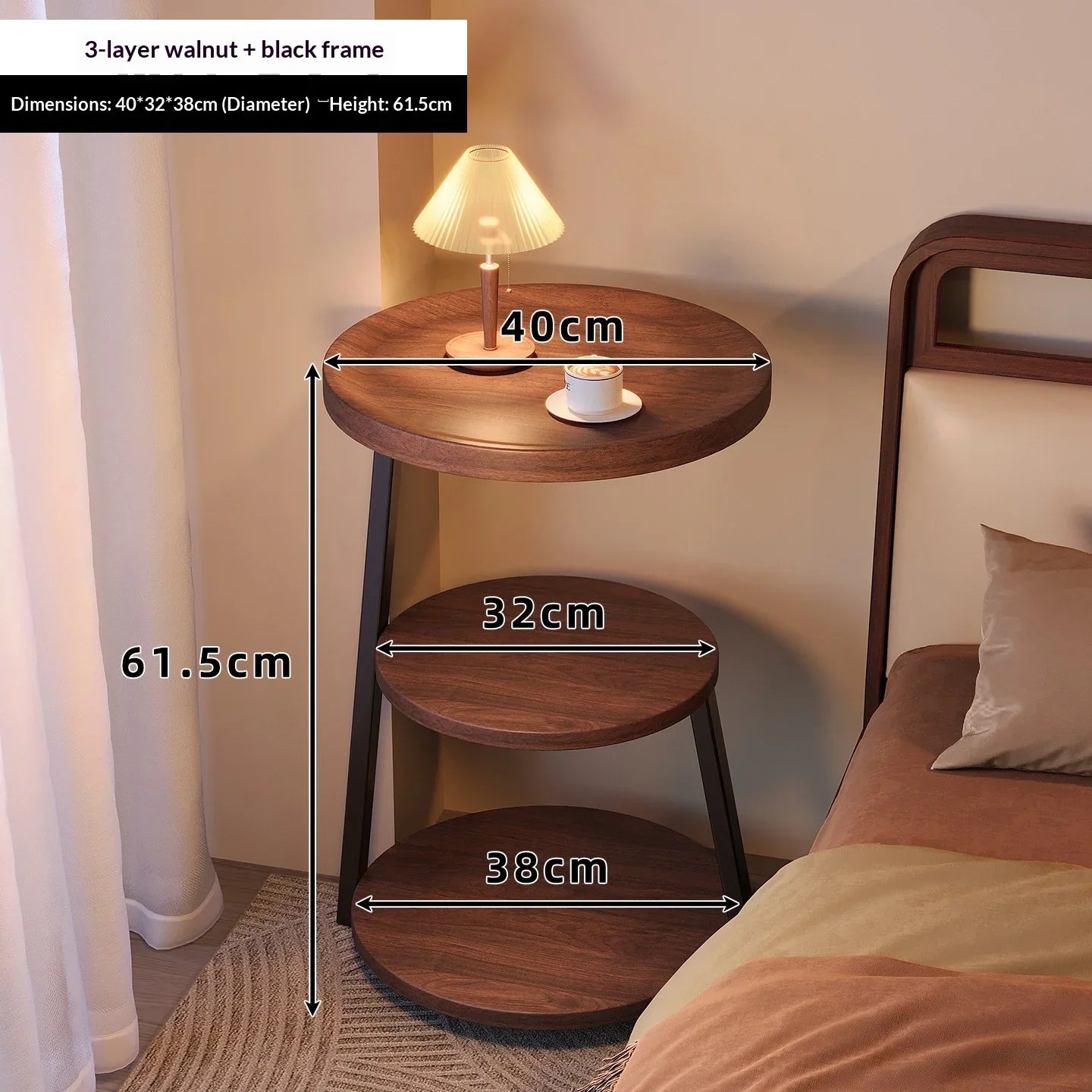 Modern Wooden Nightstand Bedside Table Cabinet Bedroom Furniture 2 Drawers Storage USB Charging Space Saving Furniture Bedroom