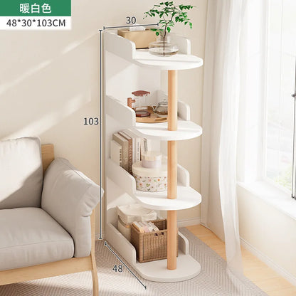Wooden Corner Storage Bedside Table Simple Modern Multi-Layer Side Table Nightstand Cabinet Standing Bookcases Home Living Room