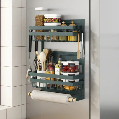 Magnetic Fridge Shelf Kitchen Paper Tube Cling Film Storage Rack Spice Storage Rack Storage Rack On The Side Of The Refrigerator