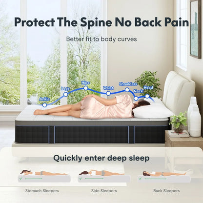 S3 Queen Adjustable Bed Frame and Gel Memory Foam Mattress Set