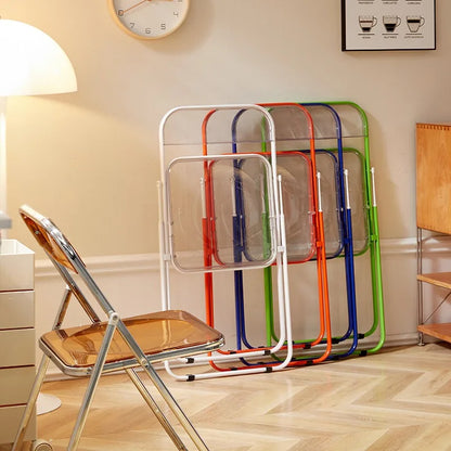 Internet celebrity folding chair acrylic transparent chair completed photo without chair simple folding crystal diningchairstool
