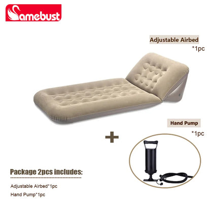 CAMEBUST Foldable Interior Air Mattress Inflatable Adjustable Sofa Bed Sleeping Mat for Home And Outdoor Use Brown/Grey