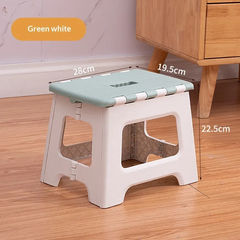 Folding stool, portable outdoor bench, low plastic, easy to carry, suitable for street vending, thickened stool, small household